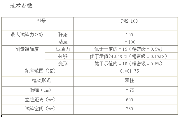 PWS-100電液伺服動靜萬能試驗機(jī)